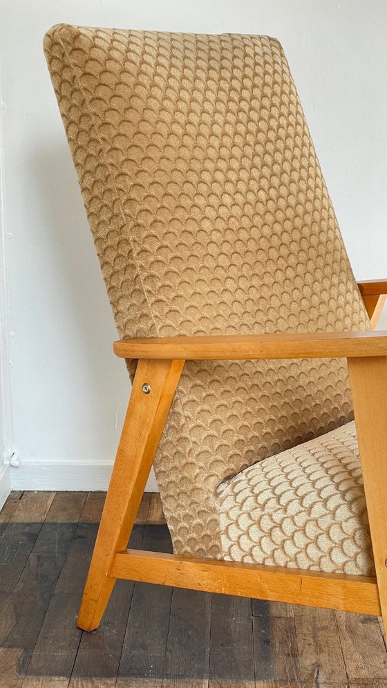 Image 1 of Pair of MANUCERE ARMCHAIRS with VINTAGE Compass Legs