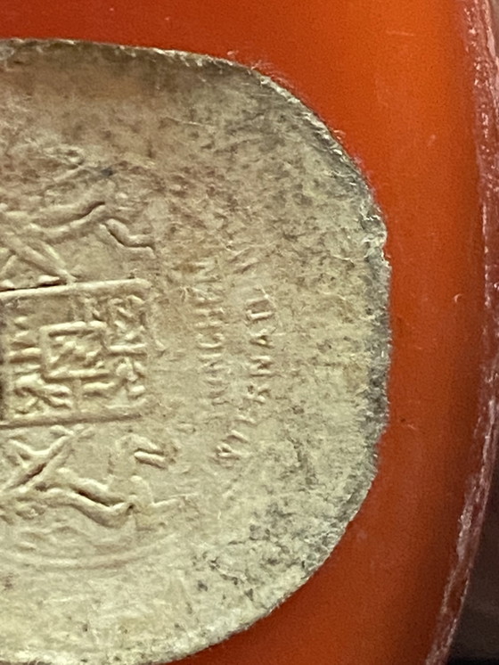 Image 1 of Vase Carlo Moretti en satin orange et blanc 24,5 cm