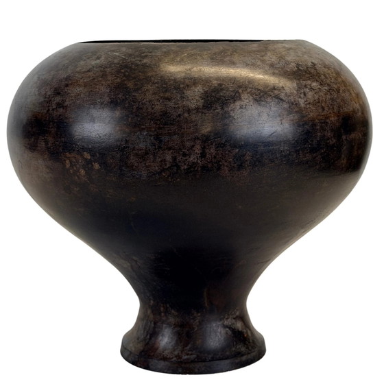 Par de vasijas indias de bronce con tapa y pátina oscura, circa 1920–1960 – Objetos decorativos, Bronze (photo 4 of 11)