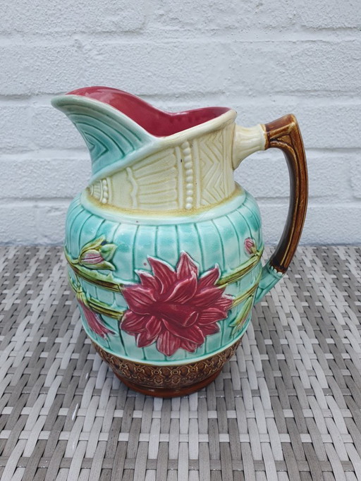 Antique A. Mouzin - Lecat majolica jug - ca 1900 - good condition