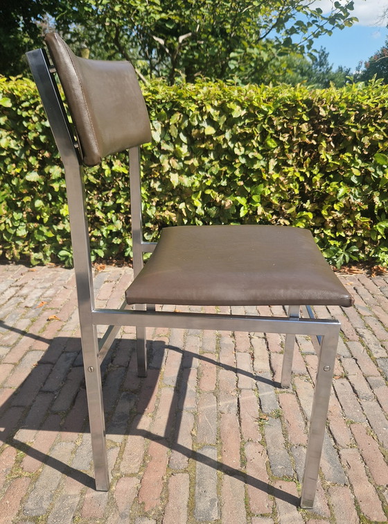 Image 1 of 4 eleganti sedie vintage con struttura tubolare cromata in condizioni originali