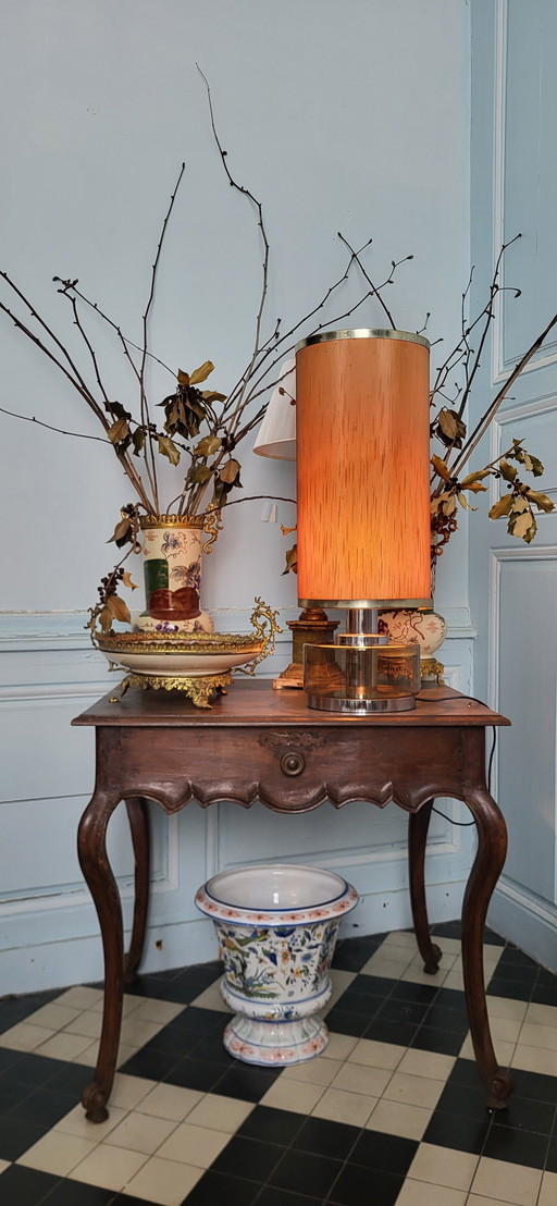 1970's Smoked Glass Lamp