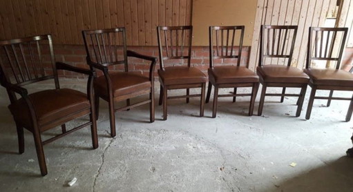 6 RAC Esszimmerstühle aus Leder