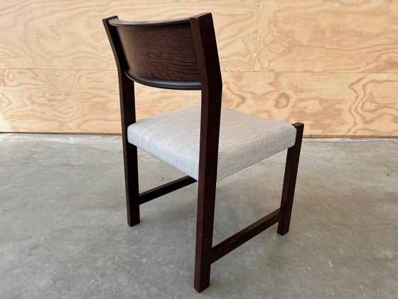 6x Sedie da pranzo Mid-Century / Brutaliste restaurate e rivestite – Legno, Lana (photo 6 of 18)