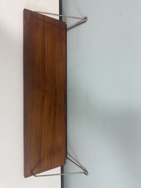 Image 1 of Vintage Teak houten wandplank Metà secolo