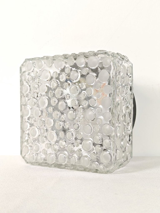 Vintage Hustadt Leuchten Bubble Glass Flush Mount or Sconce / 1970s Space Age Mid Century Modern Wall Light / West Germany Desig