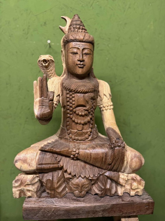 Sculpture de Bouddha en bois faite à la main – Statue décorative – 52 cm – Objets déco, Wood (photo 5 of 5)