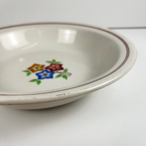 Image 1 of Round plate with rim "The Beehive", Moulins des Loups, 20th century