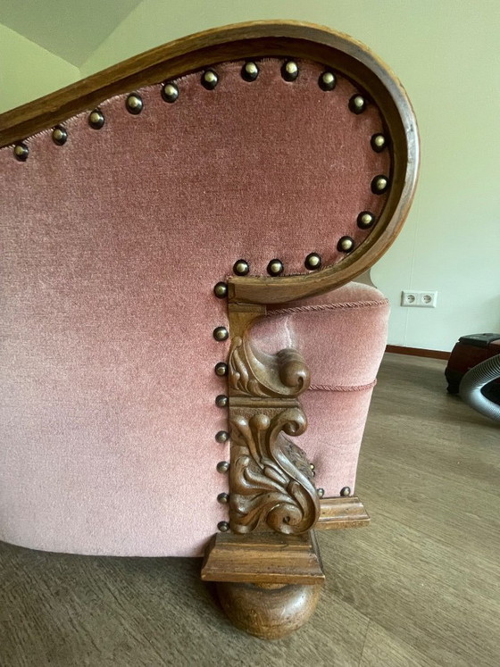 Image 1 of Set van 4 Art Deco fauteuils (ca. 1920-1950) | Opnieuw bekleed met roze fluweel