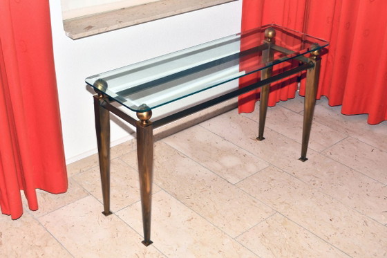 Table d'appoint exclusive en métal couleur bronze et verre, 120 x 70 x 40 cm – Tables d'appoint, rvs (photo 4 of 5)