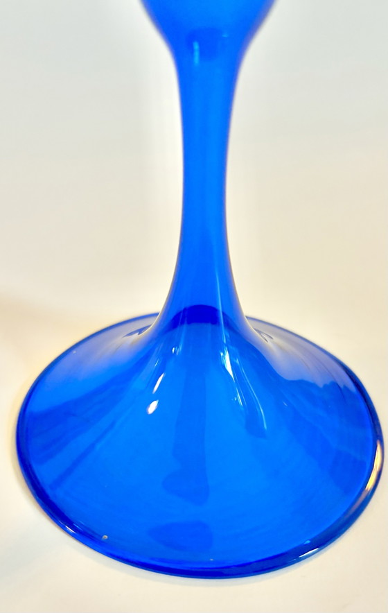 Jarrón de Copa de Cristal Mid-Century – Soplado a Mano y Filigrana (Lauscha c. 1960/1970) – Jarrones, Glass (photo 4 of 8)