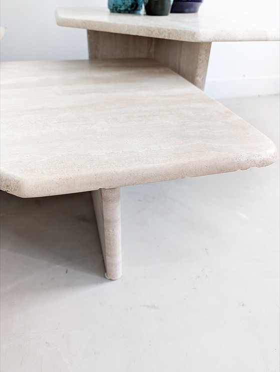 Image 1 of Vintage Travertine Nesting Tables