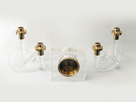 Candlestick Set & Clock Dorothy C. Thorpe – Elaine Bscheider voor Dorothy C. Thorpe, Candle holders, Brass (photo 4 of 18)