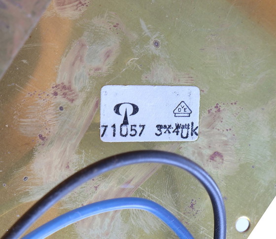 Image 1 of Peill & Putzler ice cube brass and glass wall or ceiling lamp