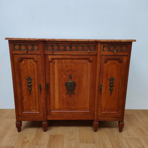 Antique vintage sideboard chest of drawers bathroom vanity with marble top
