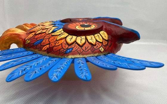 Image 1 of Fairytale owl. A unique figurine for the wall. Handmade by the artist