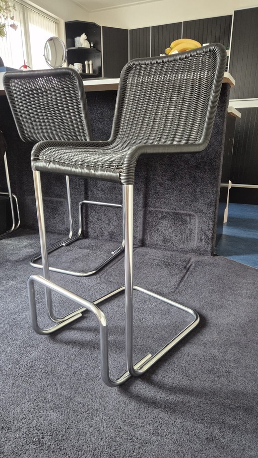 Juego de 4 sillas de bar vintage Tecta D41
