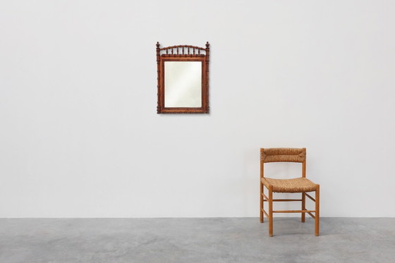 Image 1 of Espejo antiguo de imitación de bambú en madera, siglo XIX, Francia