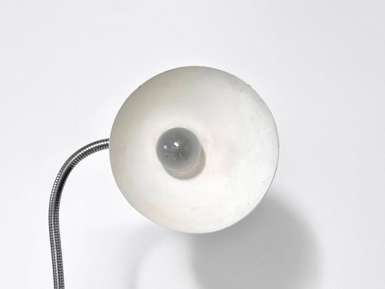 Vintage Gooseneck Table Lamp, 1960s, Metal, White (photo 9 of 15)