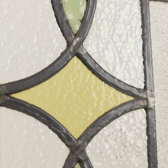 Art Deco Glasraam Glas in Lood Geometrisch 51x24cm – Decoratieve objecten (photo 10 of 14)