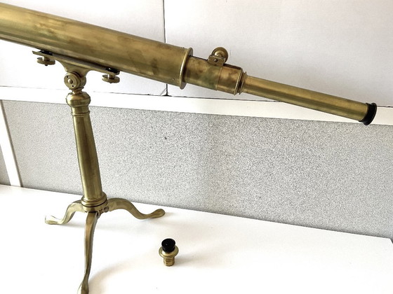 Ancienne Lunette Astronomique Télescope Longue-Vue Fin 1800 France Céleste – Sculptures, Brass (photo 8 of 19)