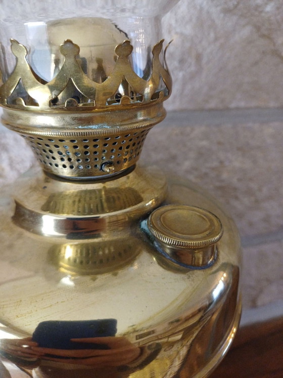 Lampada a petrolio antica in ottone, Lempereur & Bernard, Oggetti decorativi, Rame, Giallo (foto 8 di 10)