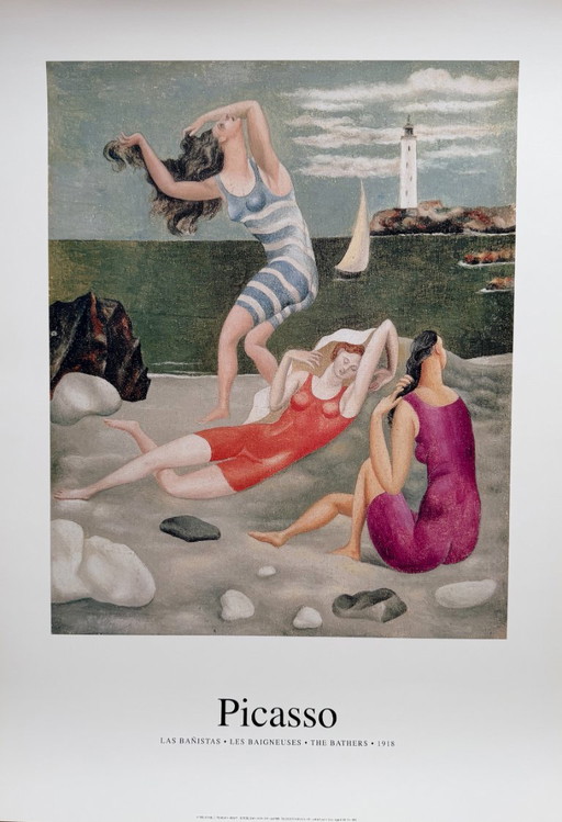 Pablo Picasso (1881–1973), De Badenden (Les Baigneuses), 1918, Copyright Pablo Picasso/VEGAP Barcelona, 1999, Gedrukt in Spanje