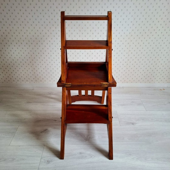 Image 1 of Silla de biblioteca de caoba - 'Silla metamórfica'