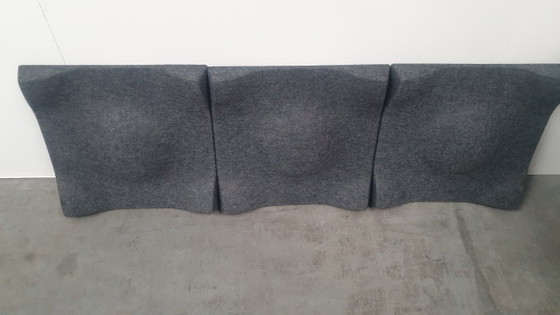Image 1 of Offecct soundwave swell akoestische 3D design panelen grijs vilt, modulair