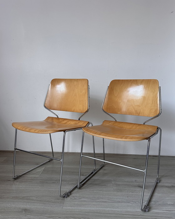 Image 1 of 6x Matrix Krueger houten design stoelen