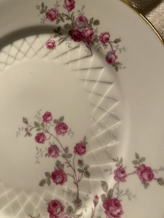 Image 1 of Retro vintage PorzellanTeller Goldrand Blumendekor 