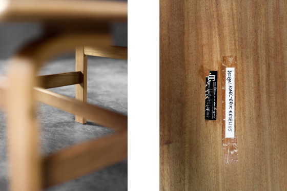 Image 1 of Vintage Mid-Century Scandinavian Modern Low Brown Oak Coffee Table by Karl-Erik Ekselius for JOC Vetlanda, 1960s