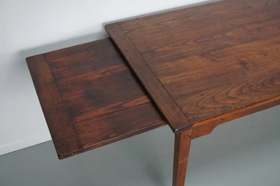 Image 1 of Antico tavolo da pranzo rustico francese in rovere, inizio XX secolo