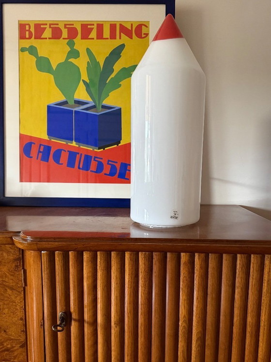 Image 1 of Lampe de table en verre de Murano en forme de crayon, style postmoderne, Formia Murano Italie années 1980