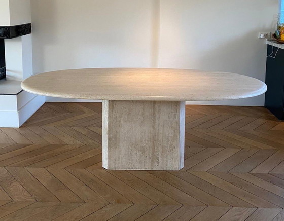 Image 1 of Travertine Dining Table Oval