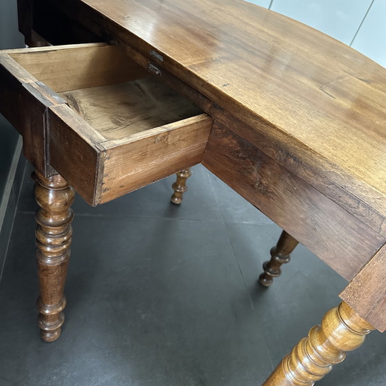 Image 1 of Table à abattant en noyer anglais - vers 1900