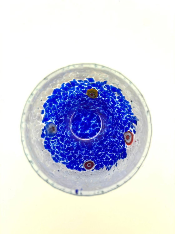 Image 1 of Set di 6 bicchieri in vetro soffiato veneziano con murrine Effetre Murano fuse nel vetro, hand made in italy.