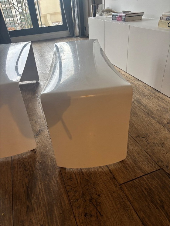 Image 1 of Banco “Le Banc” de Xavier Lust / MDF Italia – juego de 2 – aluminio lacado blanco – 110 cm