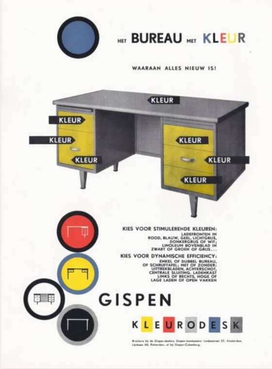 Image 1 of Steel Gispen table model Kleurodesk 7800