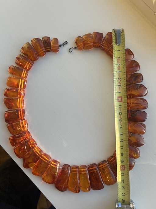 Vintage Baltisch Barnsteen Ketting – Gegradueerde Cognac Ambre