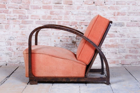 Sillón reclinable Art Déco restaurado, de J. Halabala, UP Závody, República Checa. Década de 1920. – Sillones (photo 3 of 11)