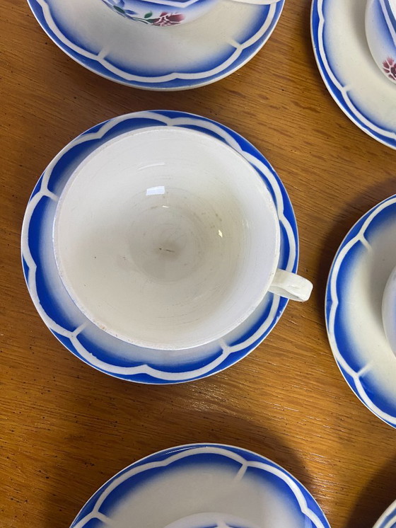 Image 1 of Set di 6 tazze e piattini vintage "Elorn"