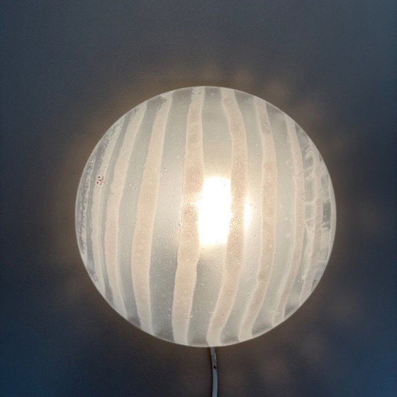 Image 1 of Lampada da parete/soffitto in vetro "zebra" di Peil & Putzler, anni '70, Germania.