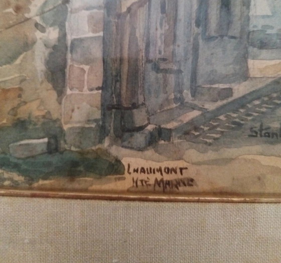 Watercolor by Stanley Inchbold, Chaumont (Haute-Marne), 1918 – Paintings & Drawings, Glass, Paper (photo 6 of 11)