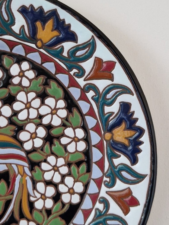 Image 1 of Plato de pared.Coingrace.Granada.Cerámica española de Fajalauza.