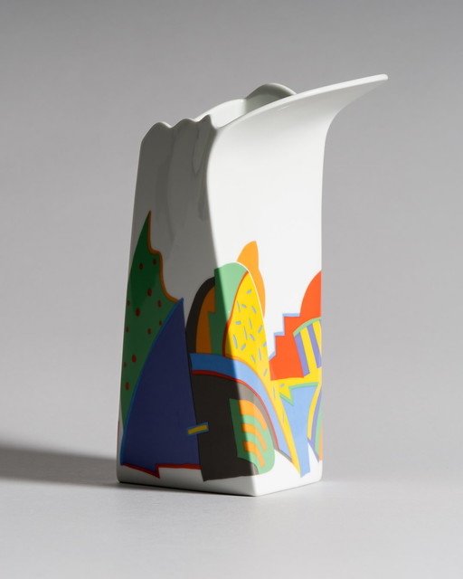 Rare grand vase en porcelaine de style Memphis par Barbara Brenner pour Rosenthal, collection Thomas Atelier, années 1980