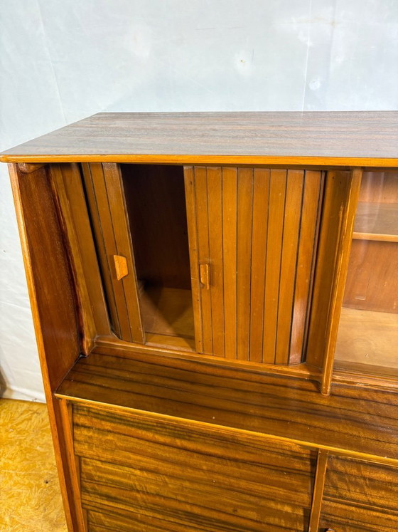 Image 1 of Mid Century Retro Vintage Walnut Sideboard / Drinks Cabinet by F.D. Welters (Circa 1960)  A stylish and highly functional mid ce