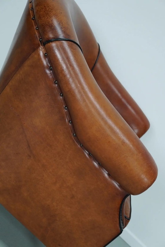 Image 1 of Vintage Nederlandse cognackleurige leren clubfauteuil