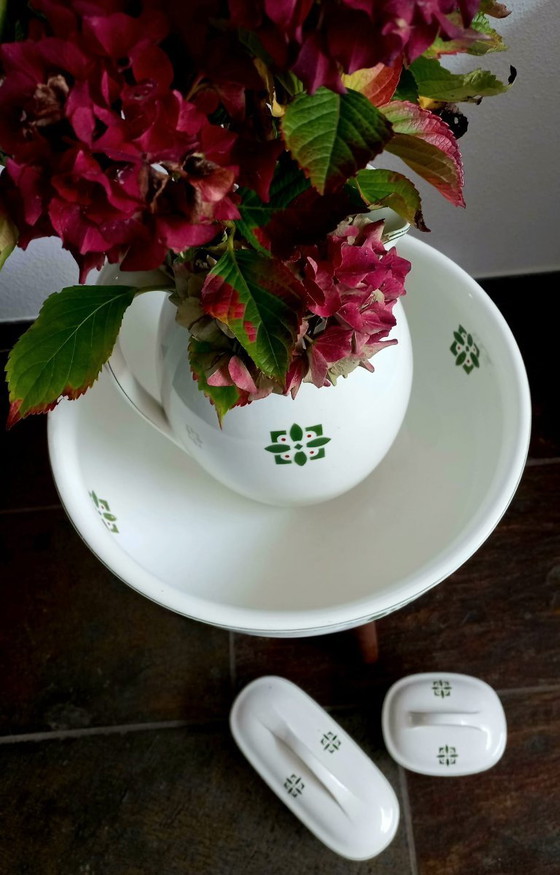 Image 1 of 4-piece antique lamp set - Société Ceramique Maestricht