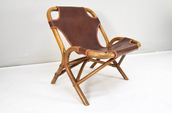 Image 1 of Satz von vier Mid-Century Modern Bambussesseln, Spanien, 1960